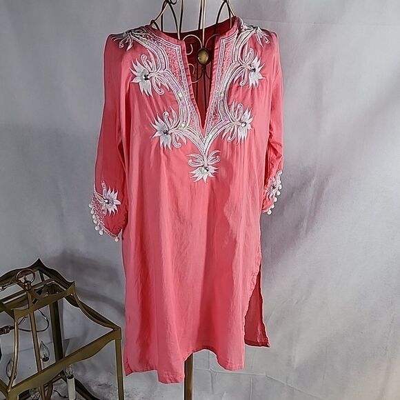 Barbara Gerwit Embellished Sequin, Rhinestone and Seed Bead Tunic - Picture 2 of 10